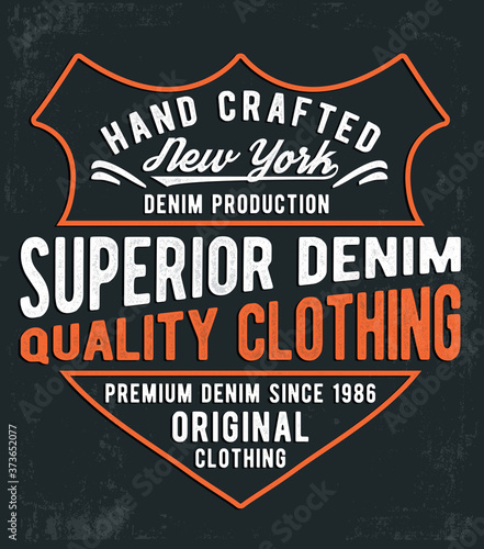 Vintage denim typography, for t-shirt prints and other uses.