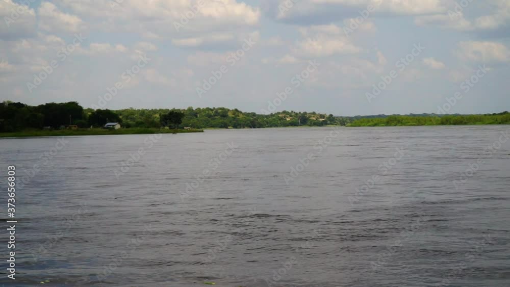Nile river landscape from a sailing boat