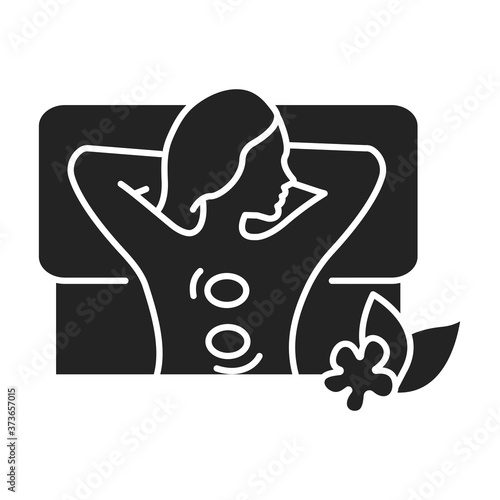 SPA body treatments black glyph icon. Cleanse, exfoliate, and hydrate the skin on body. Pictogram for web page, mobile app, promo. UI UX GUI design element