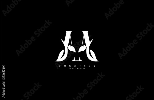 Initial Letter AA Linked Monogram Nature Leaf Logotype