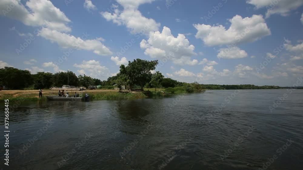 Nile river landscape from a sailing boat Nile river landscape from a sailing boat