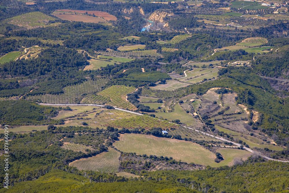 Fototapeta premium Aerial view farmland Spain