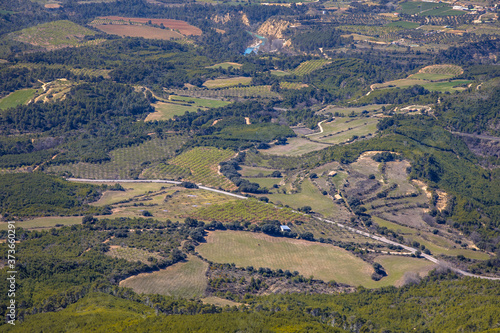 Aerial view farmland Spain