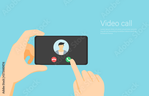 A banner from the mobile call screen. Smartphone banner with call screen.