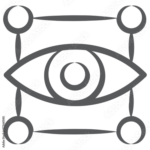 
Focus monitoring icon style, linear vector of online observation 
