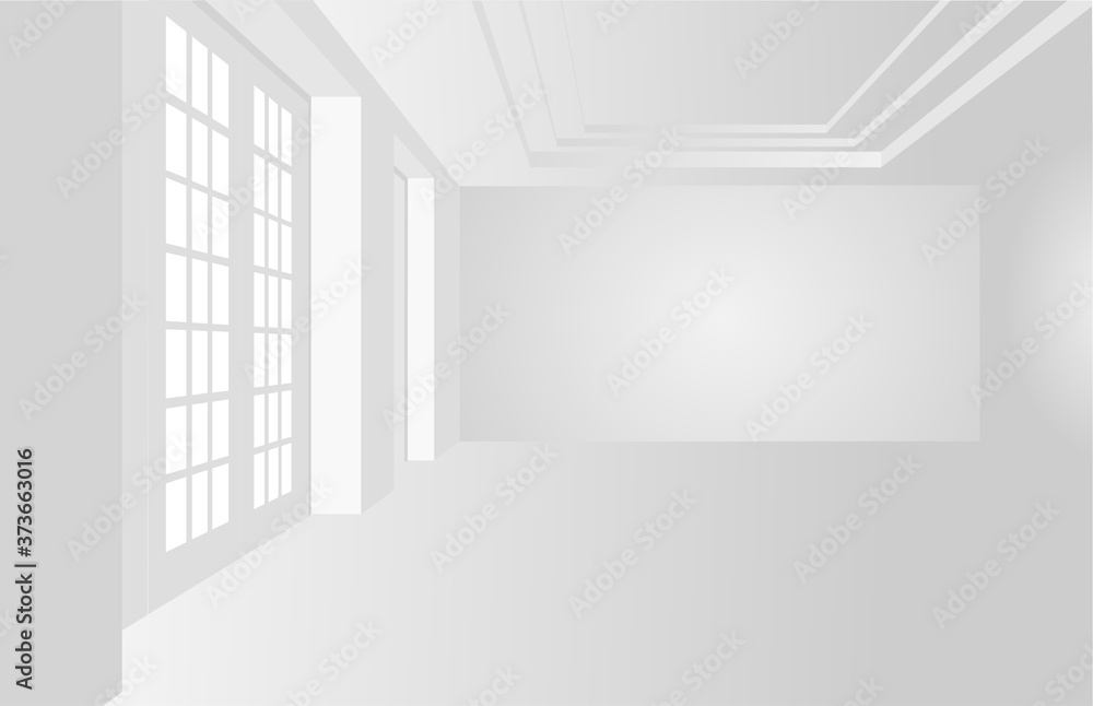 Empty white room with white door and white wall. luxurious interior. vector illustration. Empty white room with white door and white wall. luxurious interior. vector illustration.