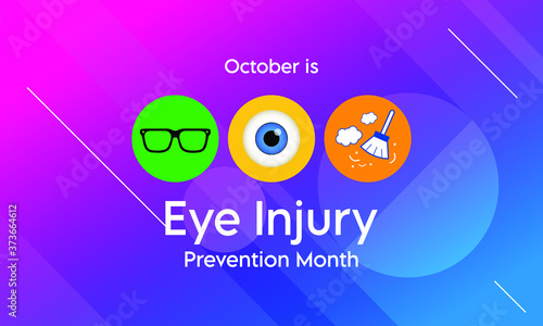 Vector illustration on the theme of Eye Injury prevention month observed each year during October.