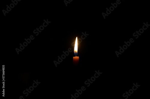 candle on black background