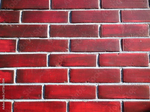 Simple red bricks of a wall.