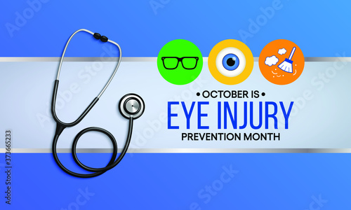 Vector illustration on the theme of Eye Injury prevention month observed each year during October.