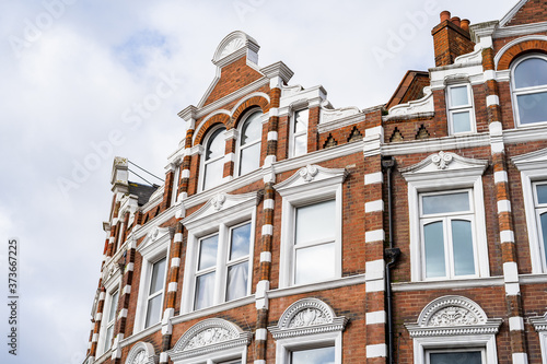 Fototapeta Victorian and Edwardian mansion block architecture in North London, England