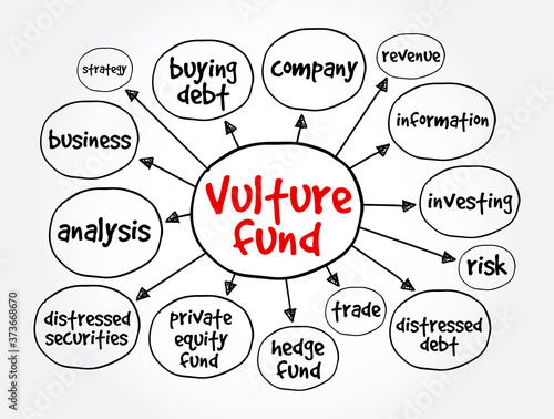 Vulture fund mind map, business concept for presentations and reports