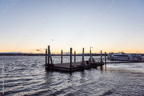 sunset over the river