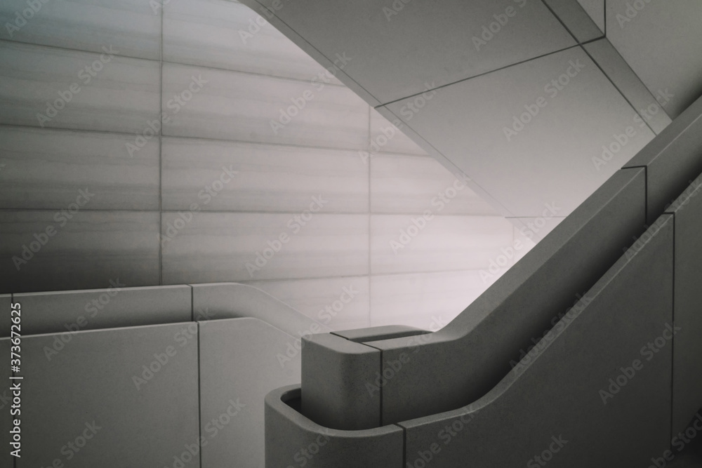 Modern interior design of concrete staircase with beautiful interior ...