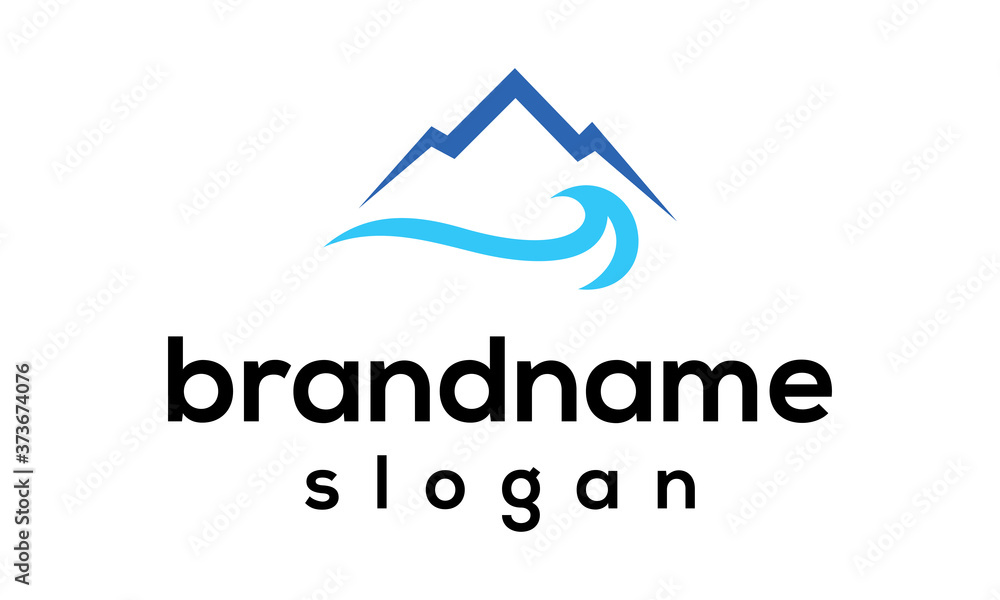 Mountain river logo design vector Mountain river logo design vector