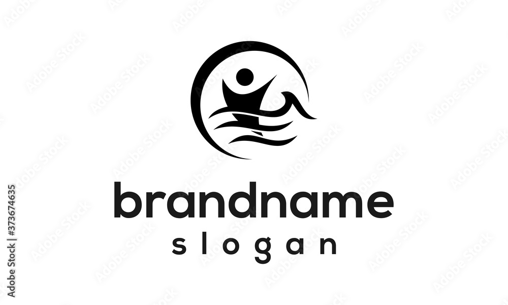 Simple wave logo design vector Simple wave logo design vector