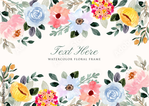 delicate flower garden watercolor background frame