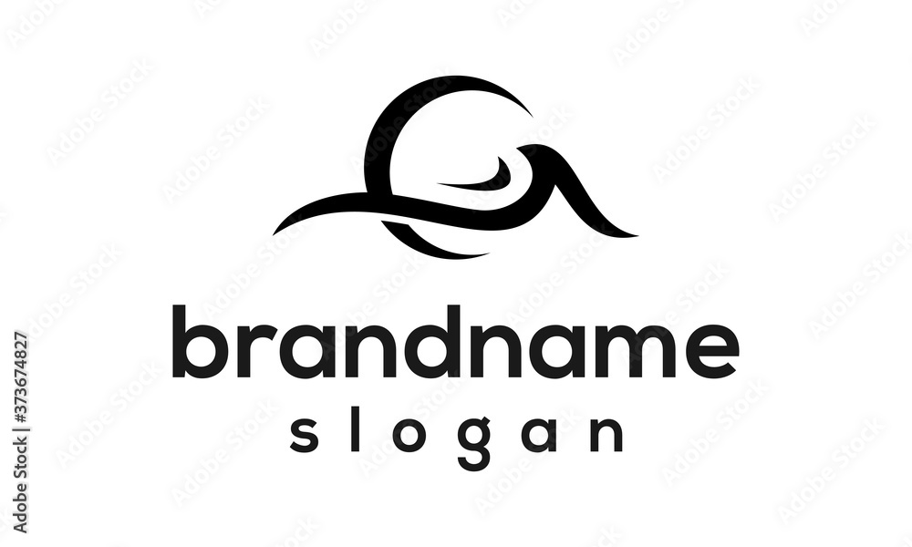 Fototapeta premium Simple wave logo design vector