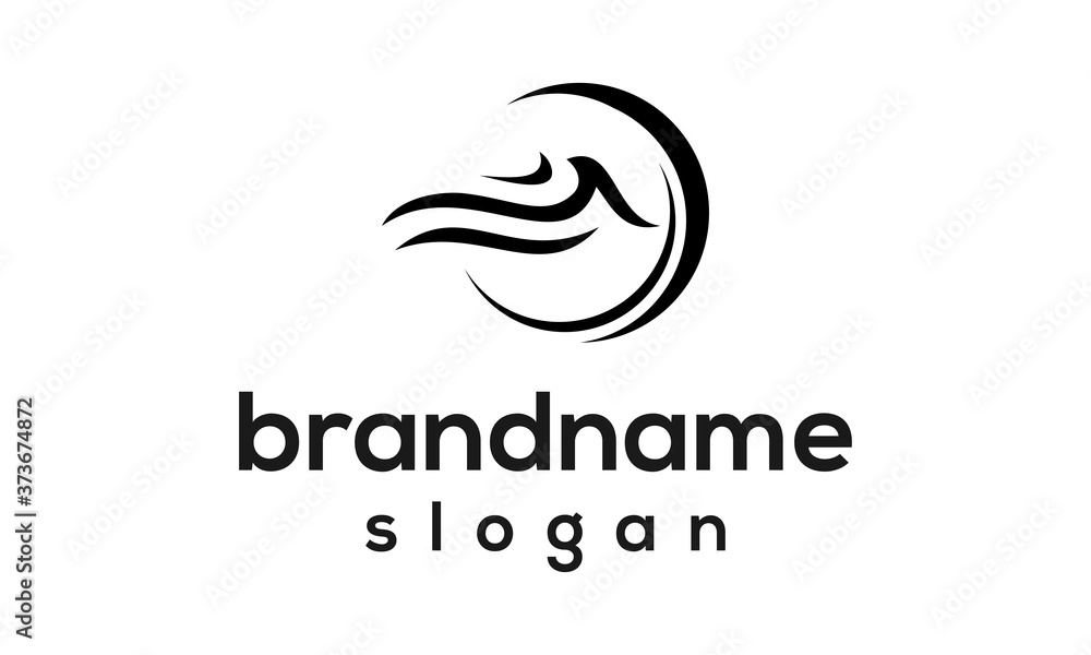 Simple wave logo design vector Simple wave logo design vector