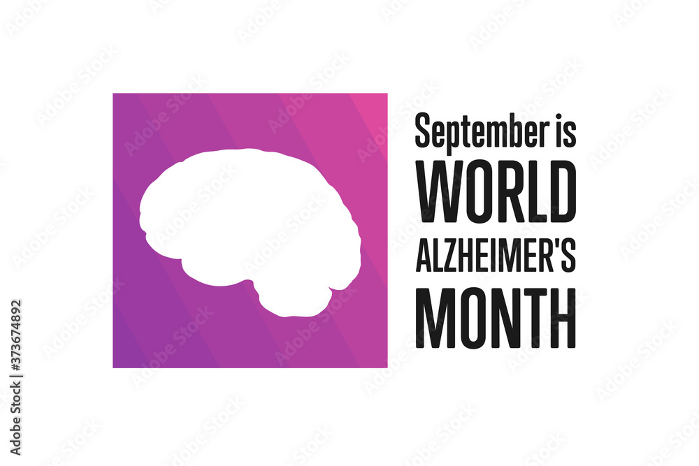 September is World Alzheimer's Month concept. Template for background, banner, card, poster with text inscription. Vector EPS10 illustration.