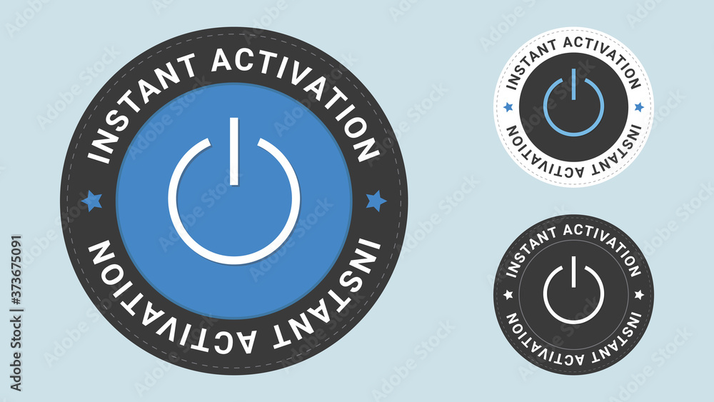 Activation Complete Sticker Instant Activation stamp vector illustration. Vector certificate icon ...