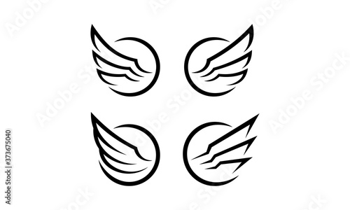 Modern wing logo design vector