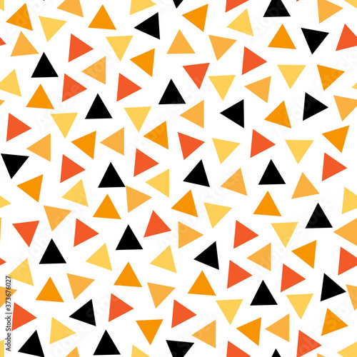 Vector seamless pattern in applique style with triangle festive confetti