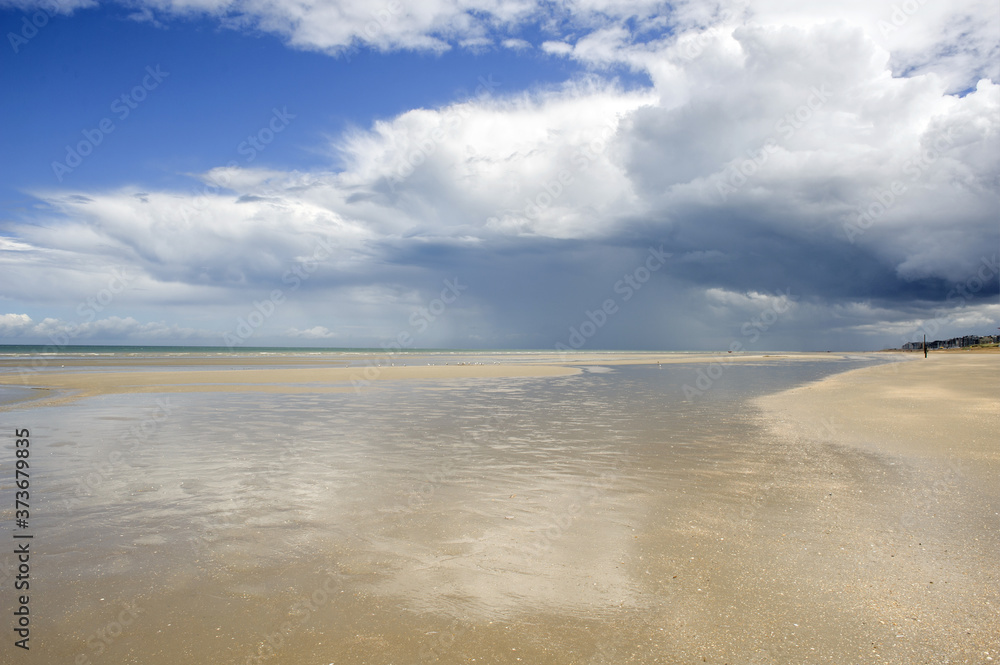 low tide on a Belgian beach