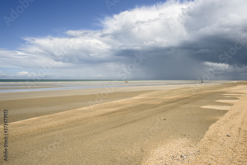 low tide on a Belgian beach