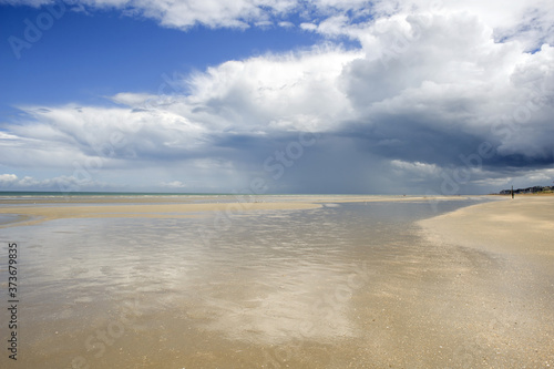 low tide on a Belgian beach