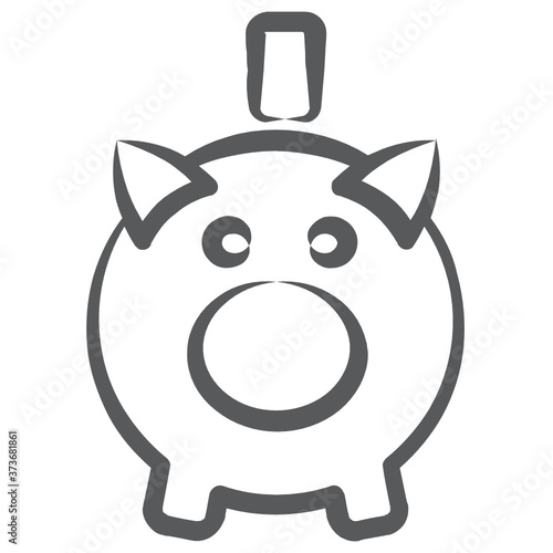 
Piggy bank in line style, savings or accumulation of money 
