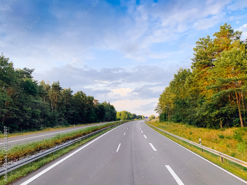 Asphalt road and beautiful nature landscape