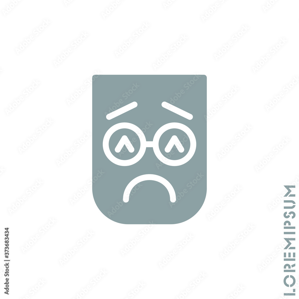 Sad and in a Bad Mood Emoticon Icon Vector Illustration. Style. Depressed, sad, stressed emoji icon vector, emotion, sad symbol. Modern flat symbol web and mobil apps. Gray on white background Sad and in a Bad Mood Emoticon Icon Vector Illustration. Style. Depressed, sad, stressed emoji icon vector, emotion, sad symbol. Modern flat symbol web and mobil apps. Gray on white background