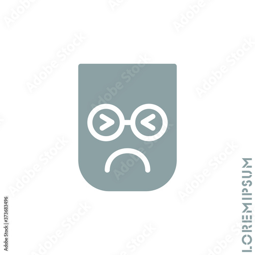 Sad Cry Stressful Emoticon Icon Vector Illustration. Style. Angry icon vector, emotion symbol. Modern symbol for web and mobile apps web. Gray on white background 