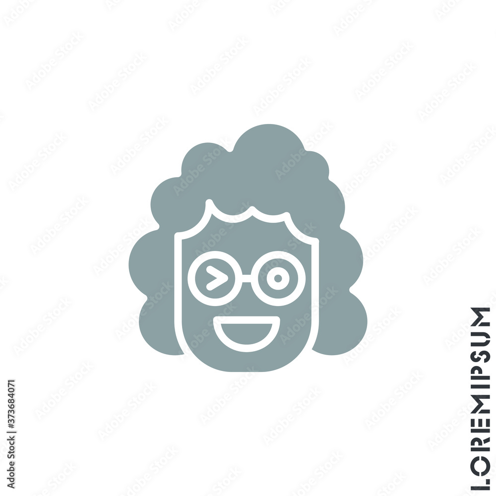 Winking icon girl, woman. smile emoticons isolated Gray on white background. Vector illustration. Wink icon vector, emotion symbol. Modern flat symbol for web and mobil apps Winking icon girl, woman. smile emoticons isolated Gray on white background. Vector illustration. Wink icon vector, emotion symbol. Modern flat symbol for web and mobil apps