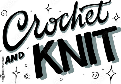hand-drawn lettering crochet and knit 