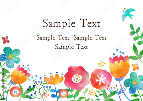 北欧風_水彩ボタニカルフレーム