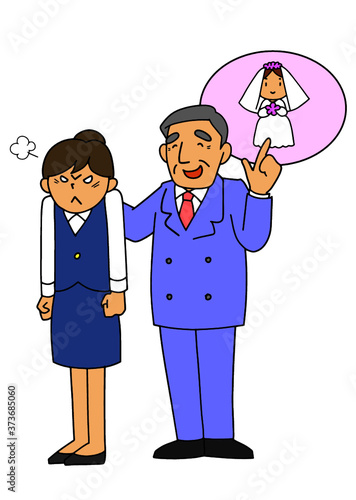 女性社員と結婚について詮索するセクハラ上司