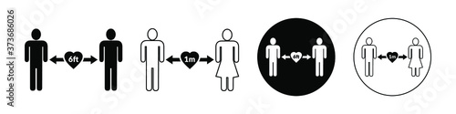 Set of social distancing icon