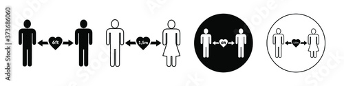Set of social distancing icon