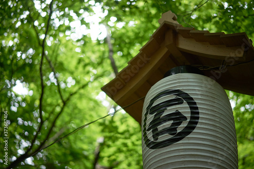 石鎚神社の灯篭。日本のお祭りの風景。愛媛県西条市で撮影。