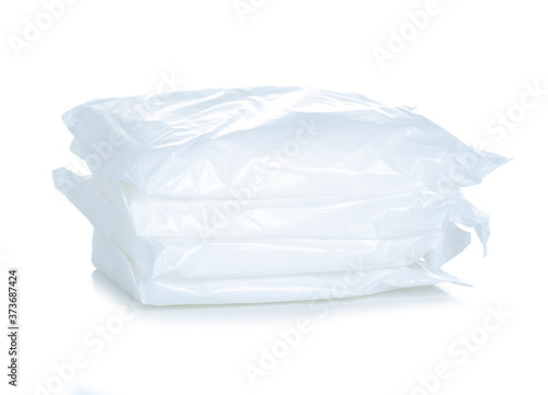 Sanitary napkins menstruation pads on white background isolation