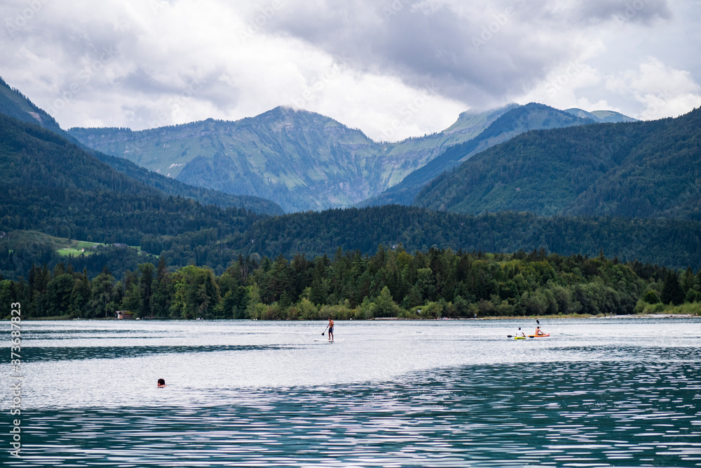 The Wolfgangsee (Wolfgang Lake) in Austria, August 2020