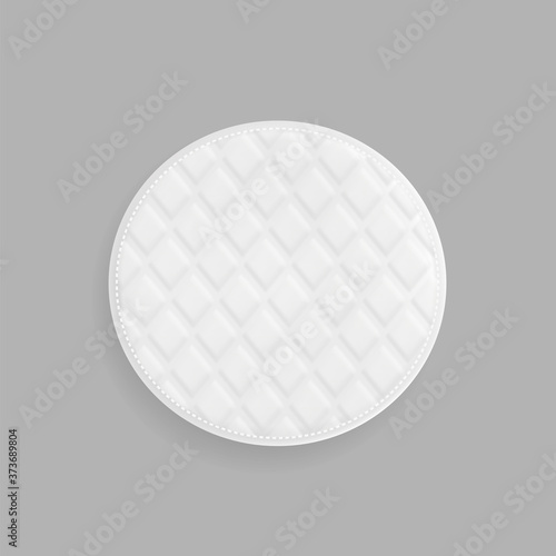 Cotton Pad Clean Face Cosmetic Top View Vector. Cotton Cleaning Facial Skin Sanitary Healthcare Soft Accessory. Removal Makeup Beauty Salon Treatment Template Realistic 3d Illustration