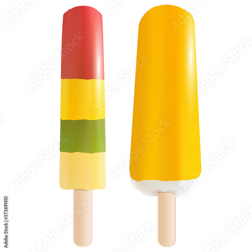 Ice cream isolated. Realistic illustration in matte color
