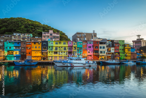 Colorful Zhengbin Fishing Port at Keelung  taiwan