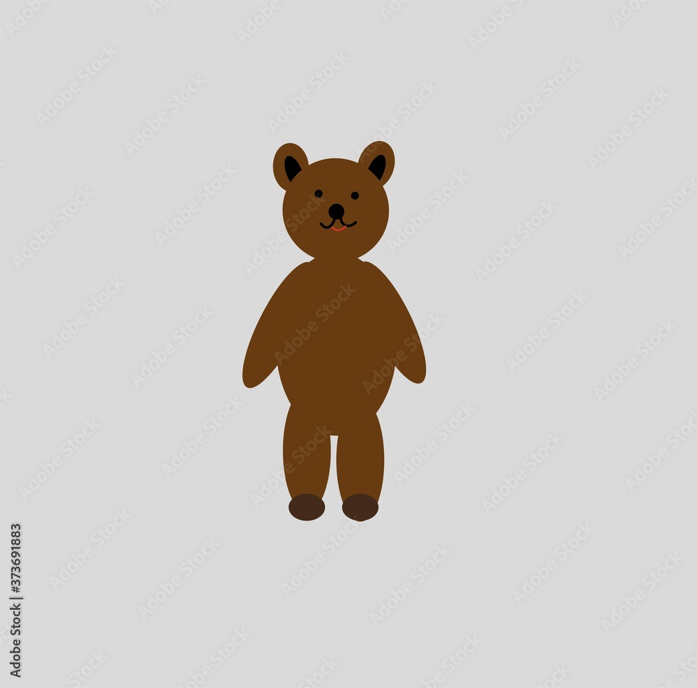 Kawaii style cute bear cub isolated on light background Kawaii style cute bear cub isolated on light background