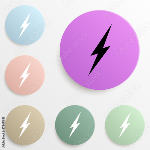 lightning badge color set. Simple glyph, flat vector of web icons for ui and ux, website or mobile application