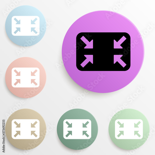 arrows in a rectangle badge color set. Simple glyph, flat vector of web icons for ui and ux, website or mobile application