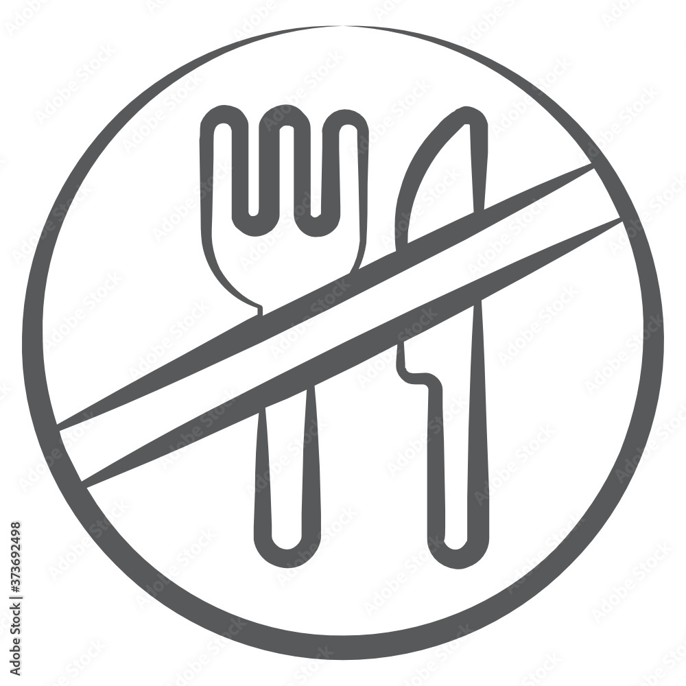 Do not eat vector style, cross on cutlery
Do not eat vector style, cross on cutlery